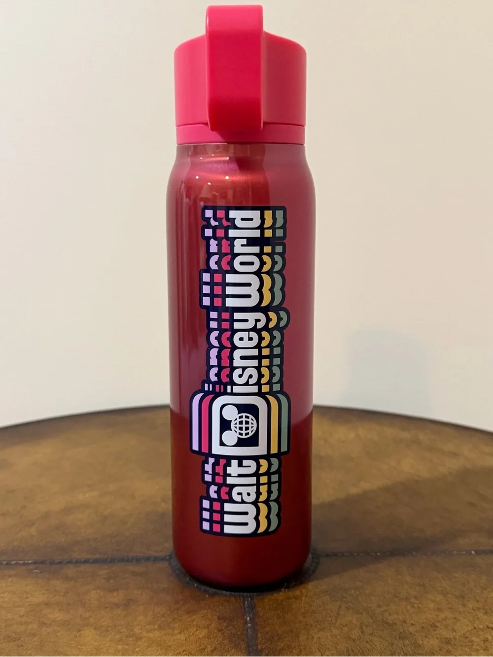 NEW STARBUCKS WALT DISNEY WORLD LOGO WATER BOTTLE IN HOT PINK 20oz